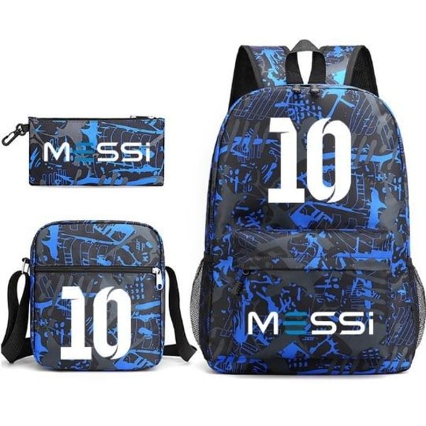 Messi Ryggsäck Pennfodral Axelväska Set (3 delar) svart/blå 2
