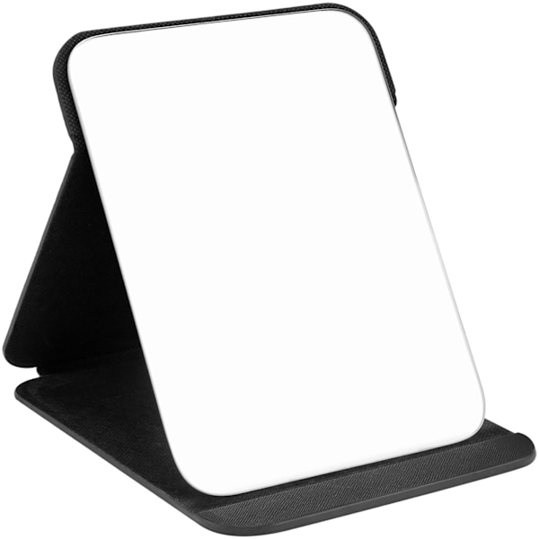 25x17cm Bärbar Hopfällbar Sminkspegel, Super HD Bordsmodell Fristående Svart PU Läder Resespegel svart 25*17 black