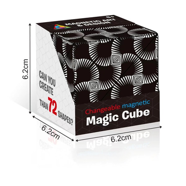 Variation Utbytbar Magnetic Magic Cube 3D Hand Flip Pussel Anti Stress Leksaker Present svart cirkel färg