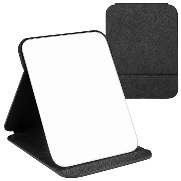 16x11cm Kannettava Taitettava Peili, Ultra HD Kompakti Meikkipeili, Musta PU-nahkainen Matkapeili, Itsenäinen Meikkipöytä, Pöytätaso Taitettava musta 16*11 black