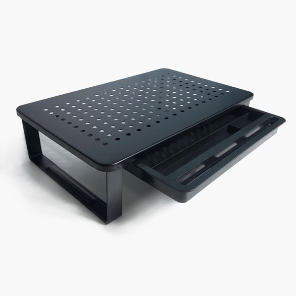 Näytön korkeuskiinnike laatikoilla lämmönpoistoa varten, tietokoneen korkeuspöytä Middle equipped with drawers