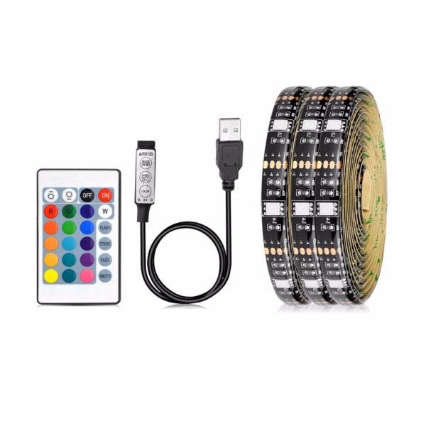 1-5M USB LED Strip Lights RGB Color 5050 Changing Tape Skåp Köksbelysning 3M Strip light Full Kit
