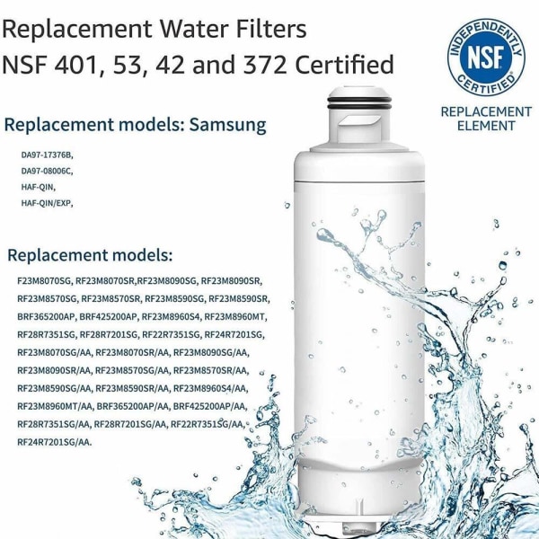 1/3/6 STK Samsung DA97-17376B DA97-08006C HAF-QIN vannfilter for kjøleskap 1 st