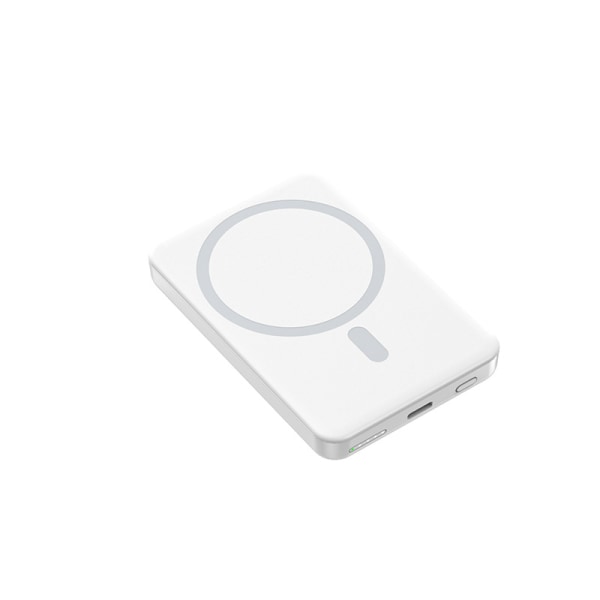 Kompatibel med Magsafe batteripaket, 5000mAh magnetisk power , snabbladdning trådlös bärbar laddare för iPhone 15/14/13/12/ Pro/ Pro Max White