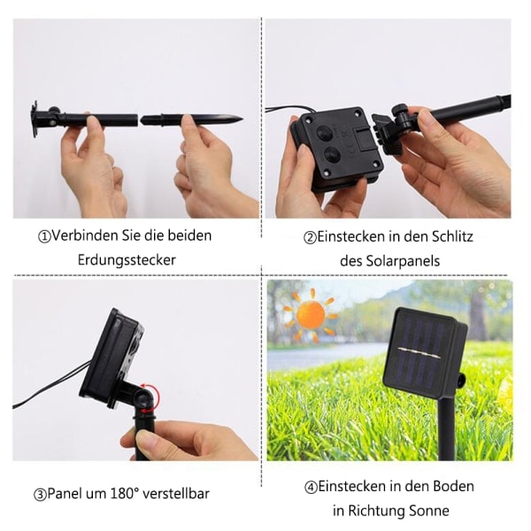 50 LED Solarlampor Utomhus 7m 8 Lägen Solcellsslinga med Vattentät Ljussensor Kristallkula Varmvit Solcellsbelysning Dekoration