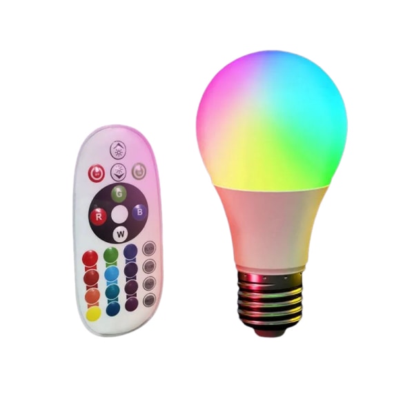 Färgglad rgb glödlampa färg glödlampa färg växlande fjärrkontroll led glödlampa ljus A60 plastförpackad aluminium atmosfär fyllning ljus 16 colors+remote control+socket 15W