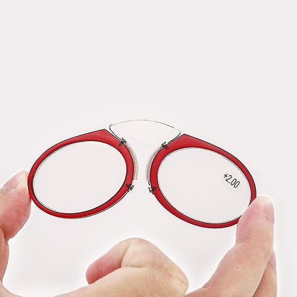 Mini Clip Nose Bridge Läsglasögon 1.0 till 2.5 Portabla presbyopiska glasögon Brun 1.5