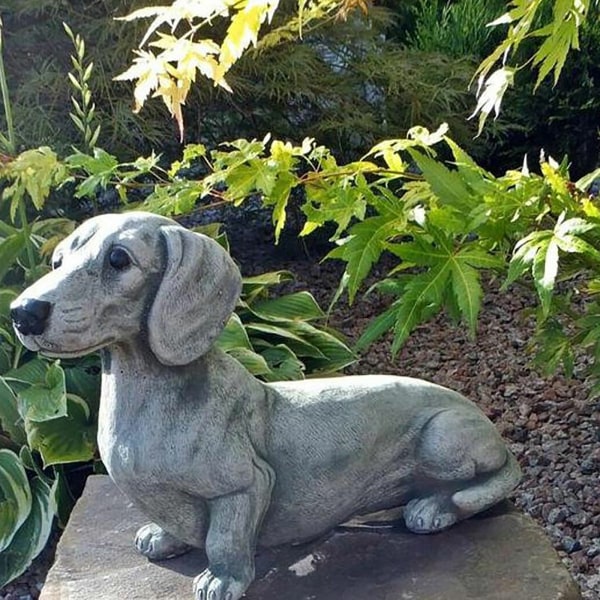 Staty Trädgårdsdekoration Hund Hartsdekoration Tax & Fransk Bulldog Skulptur Hemprydnad dachshund