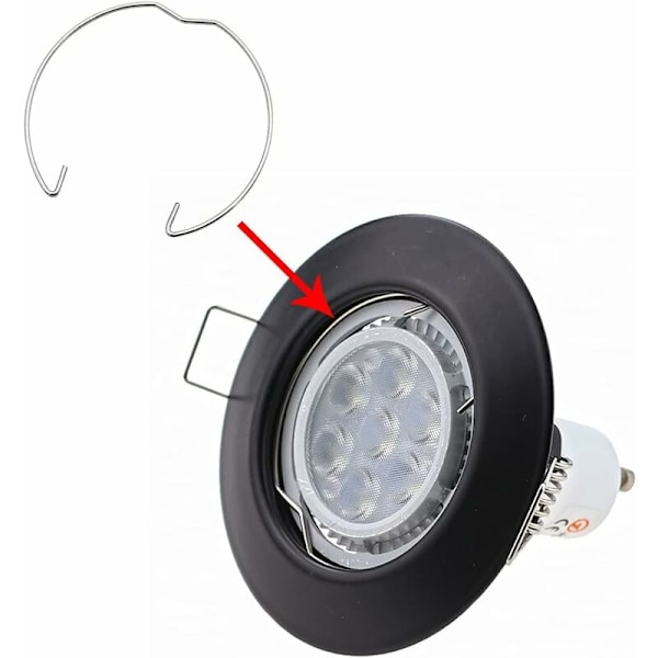 36 st fjäderringar 50 mm för GU10 MR16 spotlight fjäderring fixeringsringklämma för halogen LED-lampor eller infällda spotlights i silver.