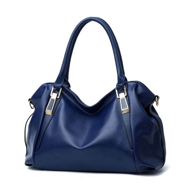 Kvinnor Handväska Messenger Bag, Damer Stor kapacitet Mjuk konstläder Axelväskor med övre handtag Cross-body väskor Blå