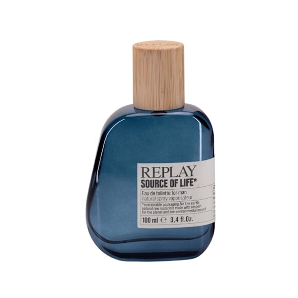 Giftset Replay Source Of Life Man Edt 100ml + Pochette Blå