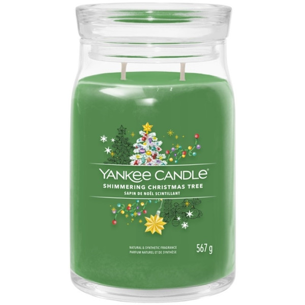 Yankee Candle Signature Large Jar Shimmering Christmas Tree 567g Grön