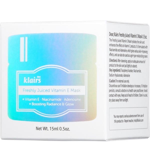 Klairs Freshly Juiced Vitamin E Mask 15ml Transparent