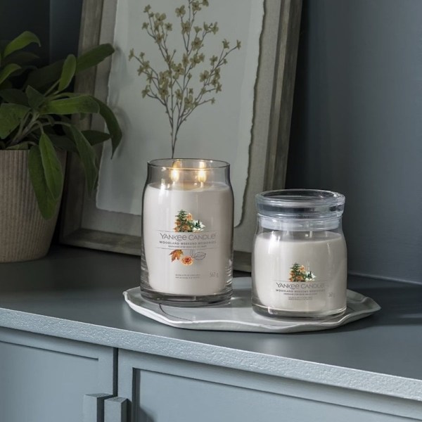 Yankee Candle Signature Medium Jar Woodland Weekend Memories 368g grå