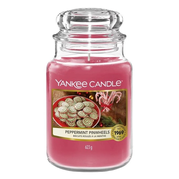 Yankee Candle Classic Large Jar Peppermint Pinwheels 623g Röd