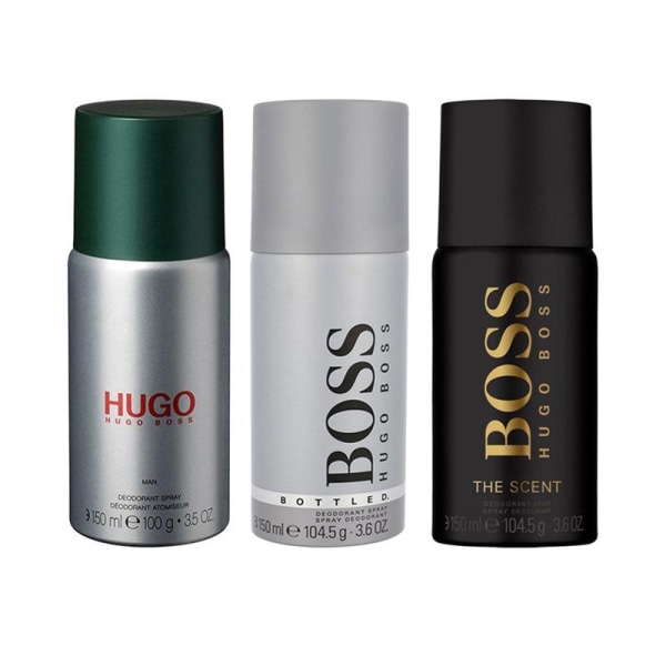 3-pack Hugo Boss Deo Spray Bottled + Hugo Man + The Scent 150ml Multicolor