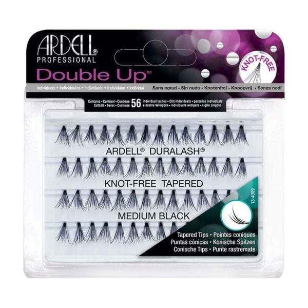 Ardell Double Up Individual Knot-Free Tapered Medium Black Svart