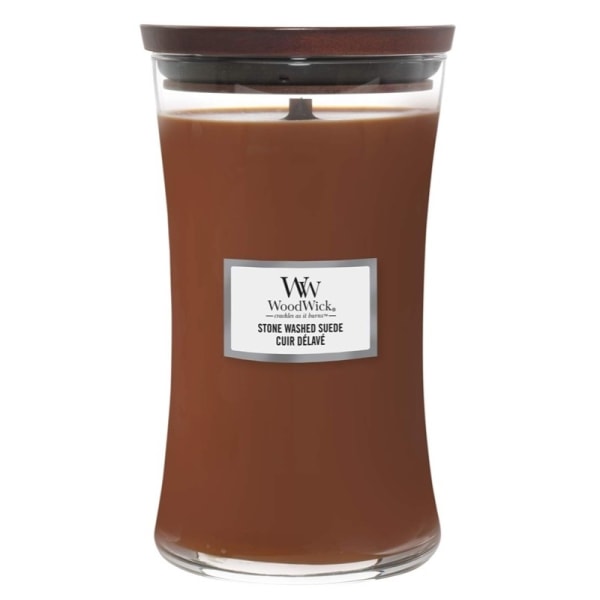 WoodWick Large - Stone Washed Suede Transparent