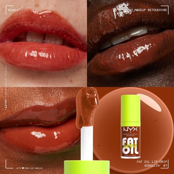 NYX PROF. MAKEUP Fat Oil Lip Drip 4.8 ml Scrollin Transparent