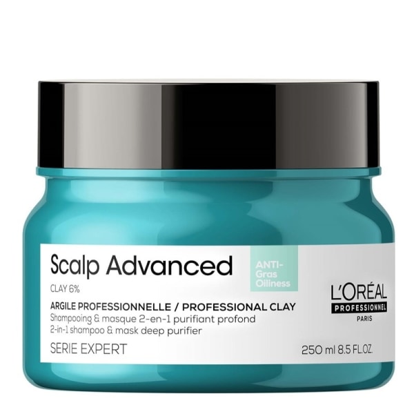 L'Oreal Professionnel Serie Expert Scalp Advanced Anti-Oiliness 2-in-1 Deep Purifier Clay Mask 250ml Blå