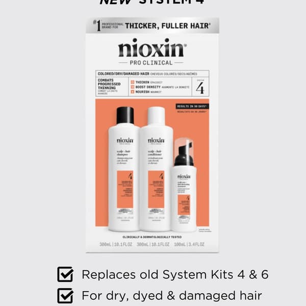 Nioxin System 4 Trial Kit for Colored Thinning Hair 340ml White