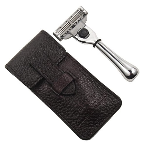 Parker TM-3 Travel Mach-3 Razor with Leather Pouch Transparent