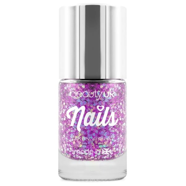 Beauty UK Glitter Nail Polish - Andromeda Purple Transparent