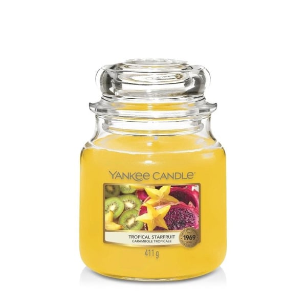 Yankee Candle Classic Medium Jar Tropical Starfruit 411g Yellow