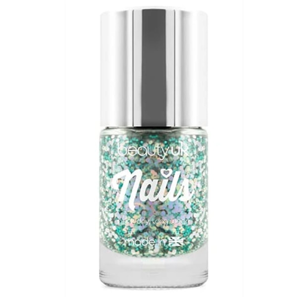 Beauty UK Glitter Nail Polish - Aurora Dream Green Transparent