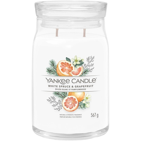 Yankee Candle Signature Large Jar White Spruce & Grapefruit 567g Vit