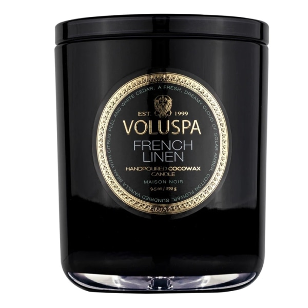 Voluspa Classic Candle French Linen 269g Svart