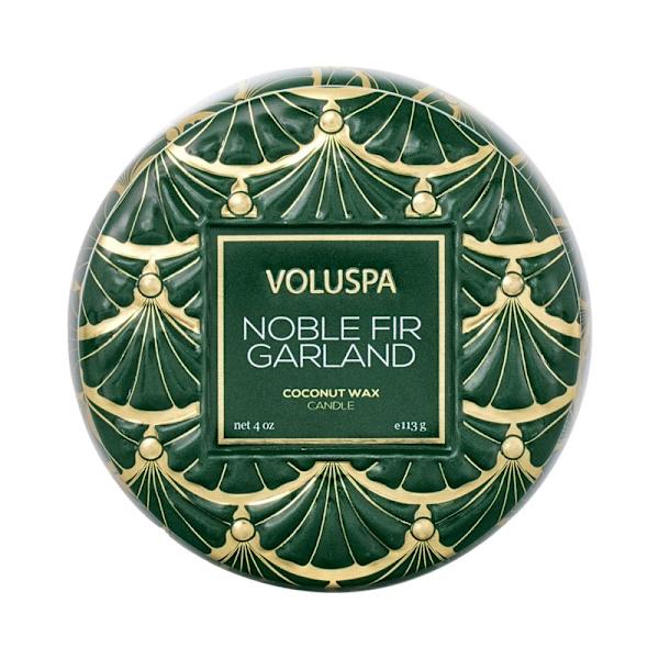 Voluspa Mini Decorative Tin Candle Noble Fir Garland 113g Transparent