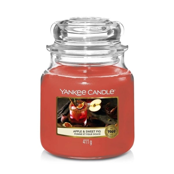 Yankee Candle Classic Medium Jar Apple and Sweet Fig 411g Red
