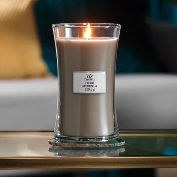WoodWick Large - Fireside 609g grå