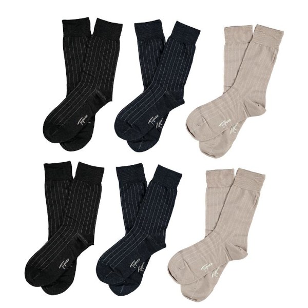 Topeco Mercerized Cotton Socks 6-pack Black