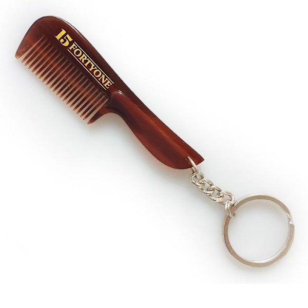 1541 London Moustache Comb Keyring Transparent