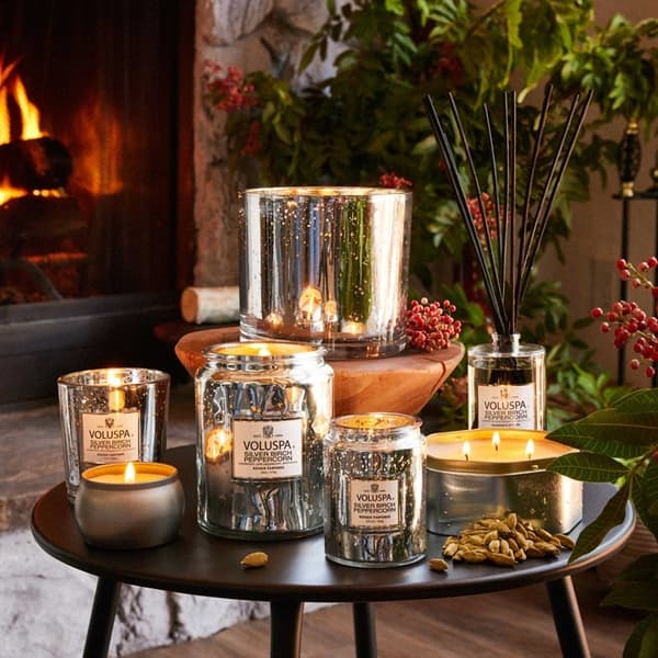 Voluspa Reed Diffuser Silver Birch Peppercorn 192ml Transparent