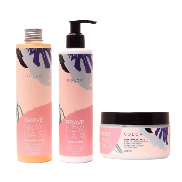 3-pack Brave. New. Hair. Color Schampoo + Conditioner + Mask Transparent