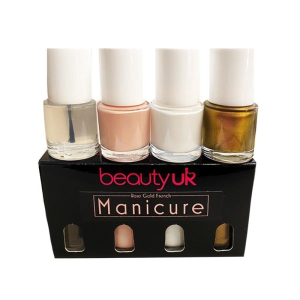 Beauty UK Rose Gold French Manicure Set 4x9ml Transparent