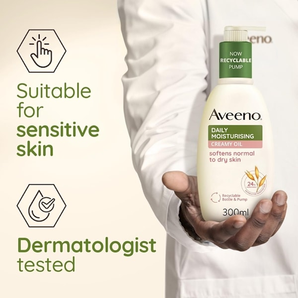 Aveeno Daily Moisturising Creamy Oil 300ml White