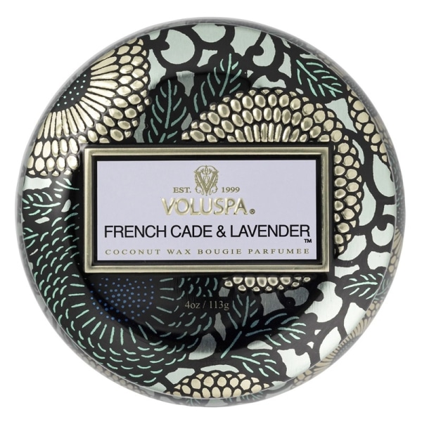 Voluspa Decorative Tin Candle French Cade & Lavender 113g Green