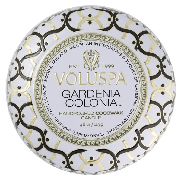 Voluspa Decorative Tin Candle Gardenia Colonia 113g Svart