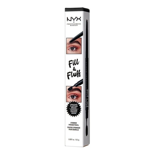 NYX PROF. MAKEUP Fill & Fluff Eyebrow Pomade Pencil - Black Black