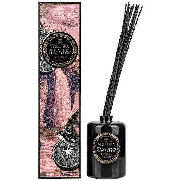 Voluspa Reed Diffuser Pink Citron Grapefruit 177ml Black