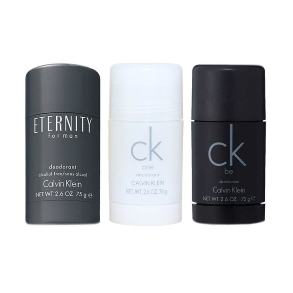 3-pack Calvin Klein Deostick (Eternity + CK One + CK Be 75ml) Transparent