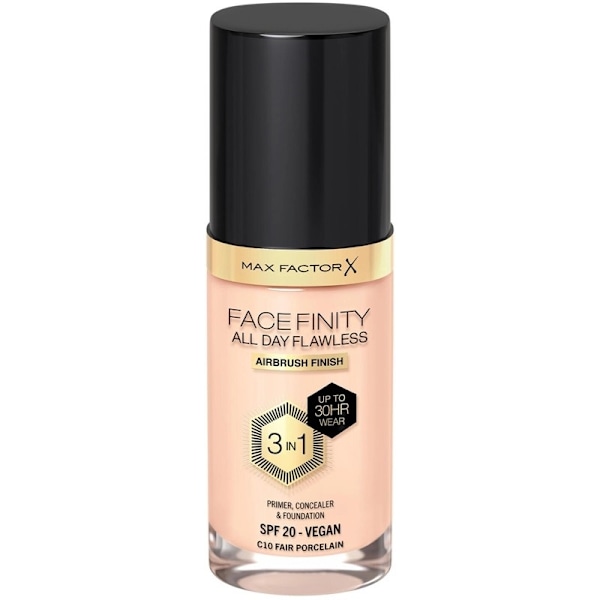 Max Factor Facefinity 3 In 1 Foundation 10 Fair Porcelain Transparent