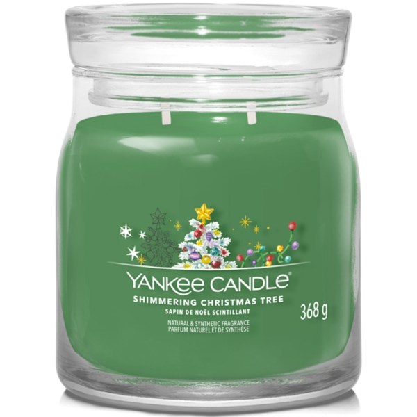 Yankee Candle Signature Medium Jar Shimmering Christmas Tree 368g Grön