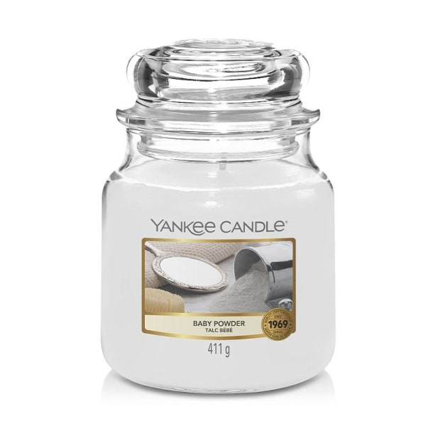 Yankee Candle Classic Medium Jar Baby Powder 411g White