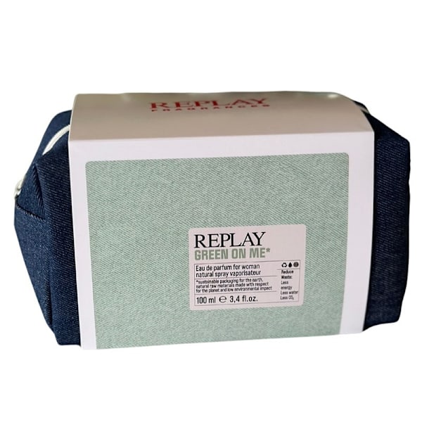 Giftset Replay Green On Me Woman Edp 100ml + Pochette Green