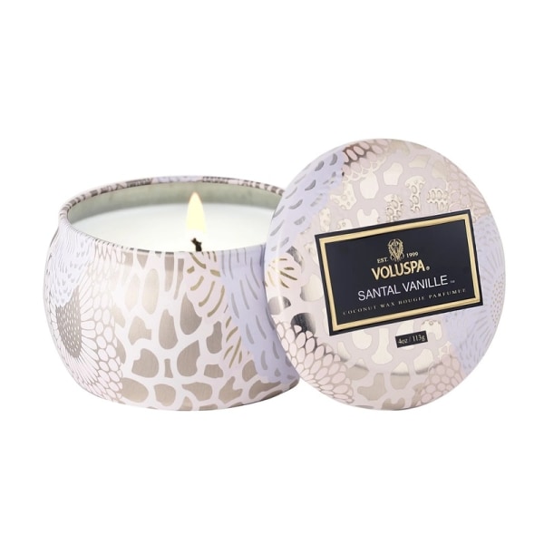 Voluspa Decorative Tin Candle Santal Vanille 113g White